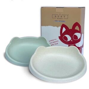 2 new anti-whisker fatigue cat food bowls by 7 Ruby Road